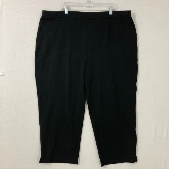 Susan Graver Black Soft Stretch Pull-on Cropped Pants size 3X - Picture 1 of 9